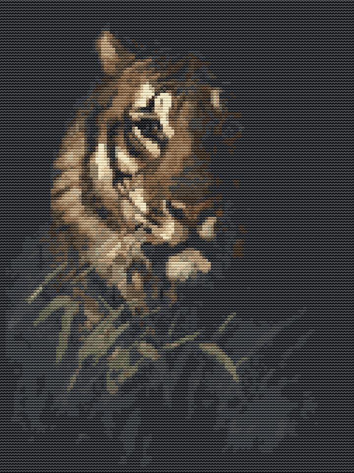 Tiger's Head Cross Stitch Kit - Premium Cross Stitch Kit - Abbott Handerson Thayer