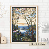 Magnolia and Irises Cross Stitch Kit - Premium Cross Stitch Kit - Louis Comfort Tiffany