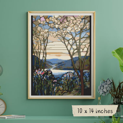 Magnolia and Irises Cross Stitch Kit | Louis Comfort Tiffany