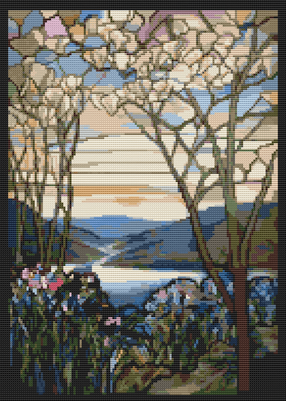 Magnolia and Irises Cross Stitch Kit | Louis Comfort Tiffany