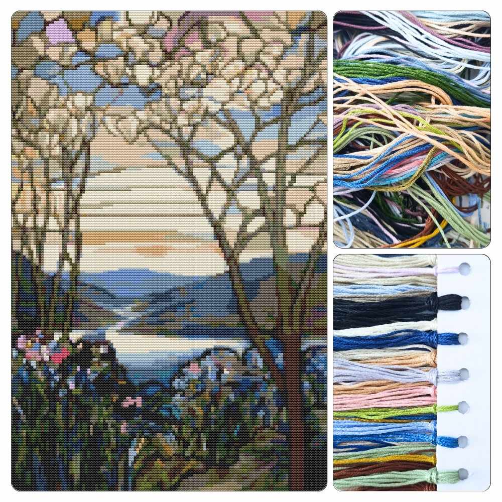 Magnolia and Irises Cross Stitch Kit