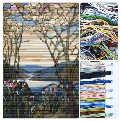 Magnolia and Irises Cross Stitch Kit