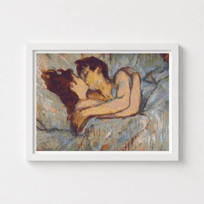 In Bed, The Kiss Cross Stitch Pattern