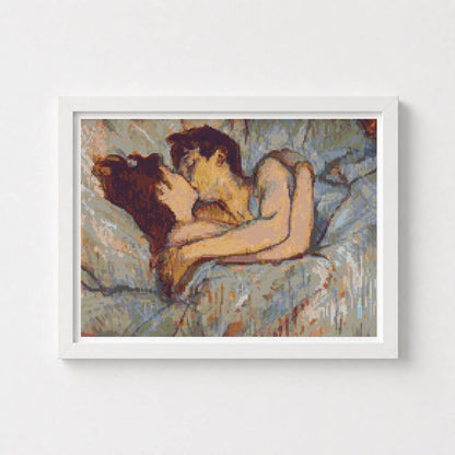 In Bed, The Kiss Cross Stitch Pattern