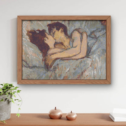 In Bed, The Kiss Cross Stitch Pattern