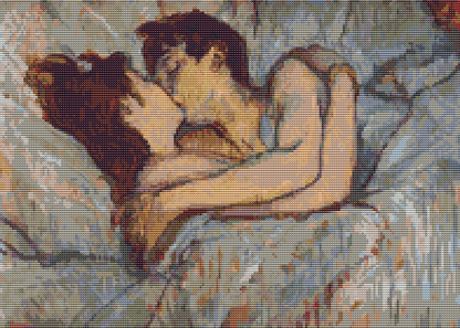 In Bed, The Kiss Cross Stitch Pattern