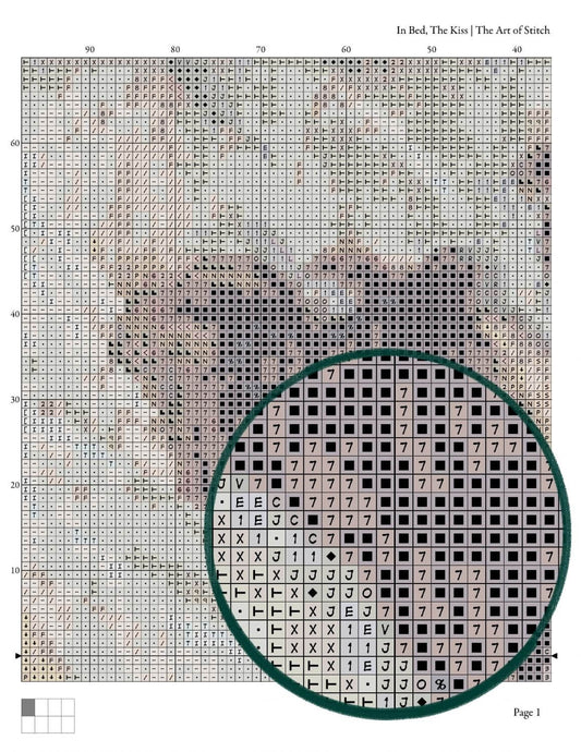 In Bed, The Kiss Cross Stitch Pattern