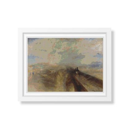 Rain, Steam, and Speed - The Great Western Railway Cross Stitch Pattern | Joseph Mallord William Turner