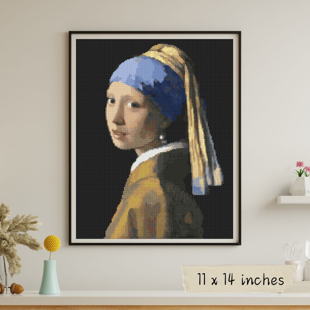 The Girl with the Pearl Earring Cross Stitch Pattern | Johannes Vermeer