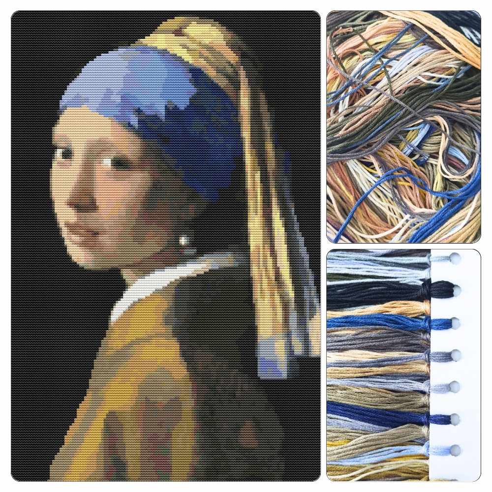 The Girl with the Pearl Earring Cross Stitch Kit