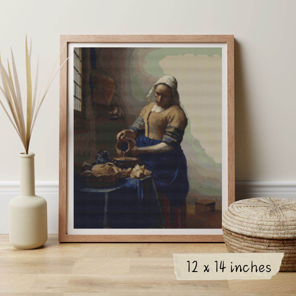 The Milkmaid Cross Stitch Pattern by Johannes Vermeer