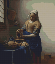 The Milkmaid Cross Stitch Kit | Johannes Vermeer