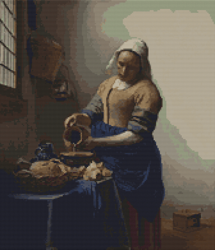 The Milkmaid Cross Stitch Pattern by Johannes Vermeer