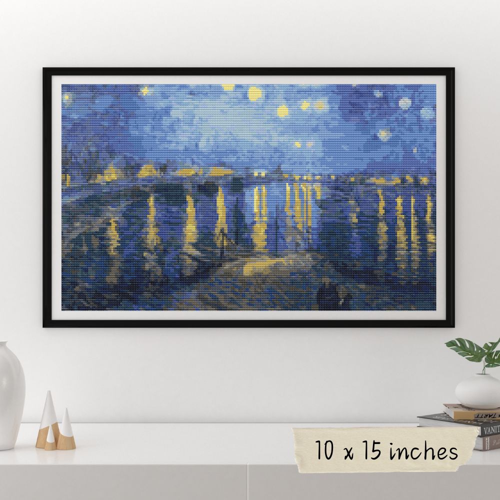 Starry Night over the Rhone Cross Stitch Kit | Vincent Van Gogh