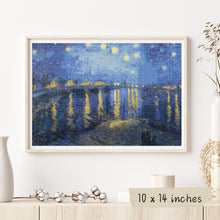 Starry Night over the Rhone Cross Stitch Pattern | Vincent Van Gogh