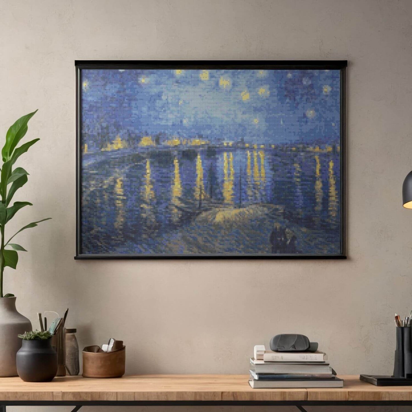 Starry Night over the Rhone Cross Stitch Kit - Premium Cross Stitch Kit - Vincent Van Gogh
