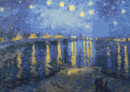 Starry Night over the Rhone Cross Stitch Pattern | Vincent Van Gogh