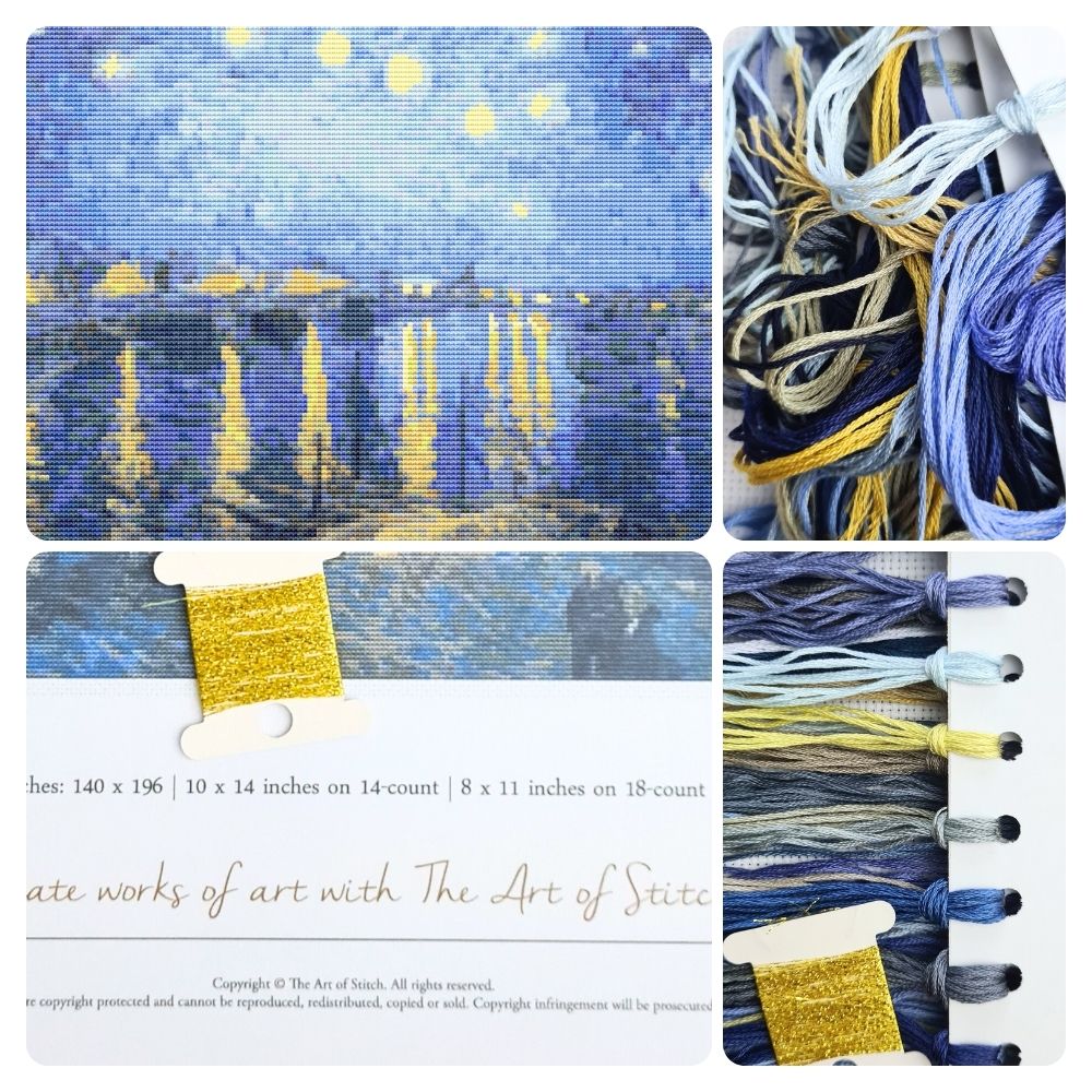 Starry Night over the Rhone Cross Stitch Kit | Vincent Van Gogh