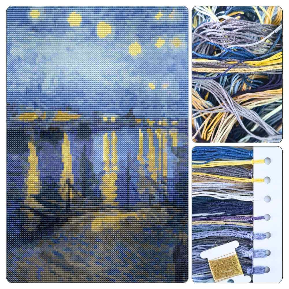 Starry Night over the Rhone Cross Stitch Kit