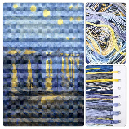 Starry Night over the Rhone Cross Stitch Kit