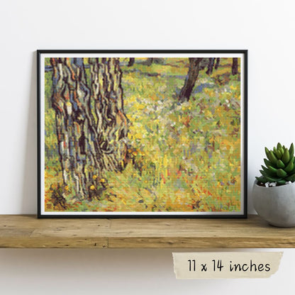 Baumstämme Tree Trunks Cross Stitch Pattern | Vincent Van Gogh