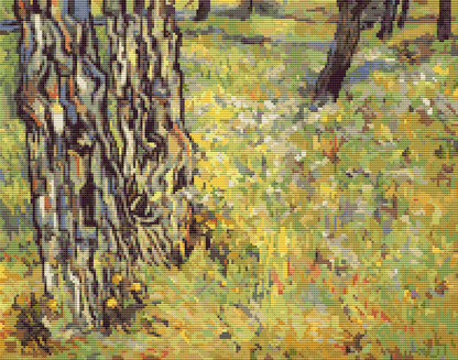 Baumstämme Tree Trunks Cross Stitch Pattern | Vincent Van Gogh