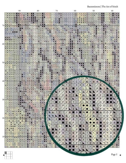 Baumstämme Tree Trunks Cross Stitch Pattern