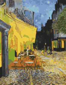 Cafe Terrace at Night Cross Stitch Kit | Vincent Van Gogh