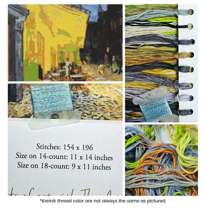 Cafe Terrace at Night Cross Stitch Kit | Vincent Van Gogh