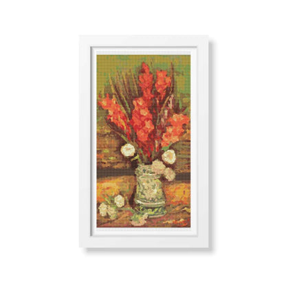 Vase with Red Gladioli Cross Stitch Kit | Vincent Van Gogh