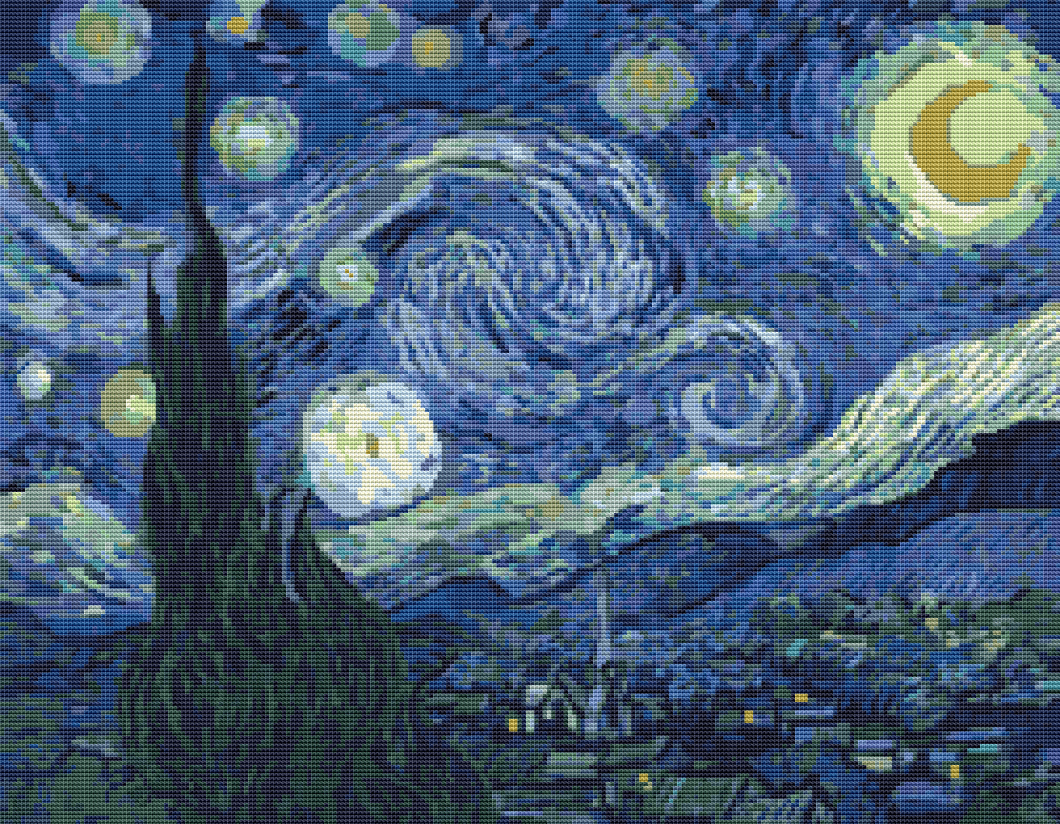 The Starry Night Cross Stitch Kit by Vincent Van Gogh