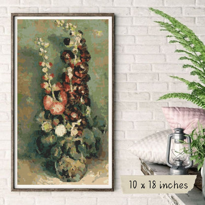 Vase with Hollyhocks Cross Stitch Kit | Vincent Van Gogh