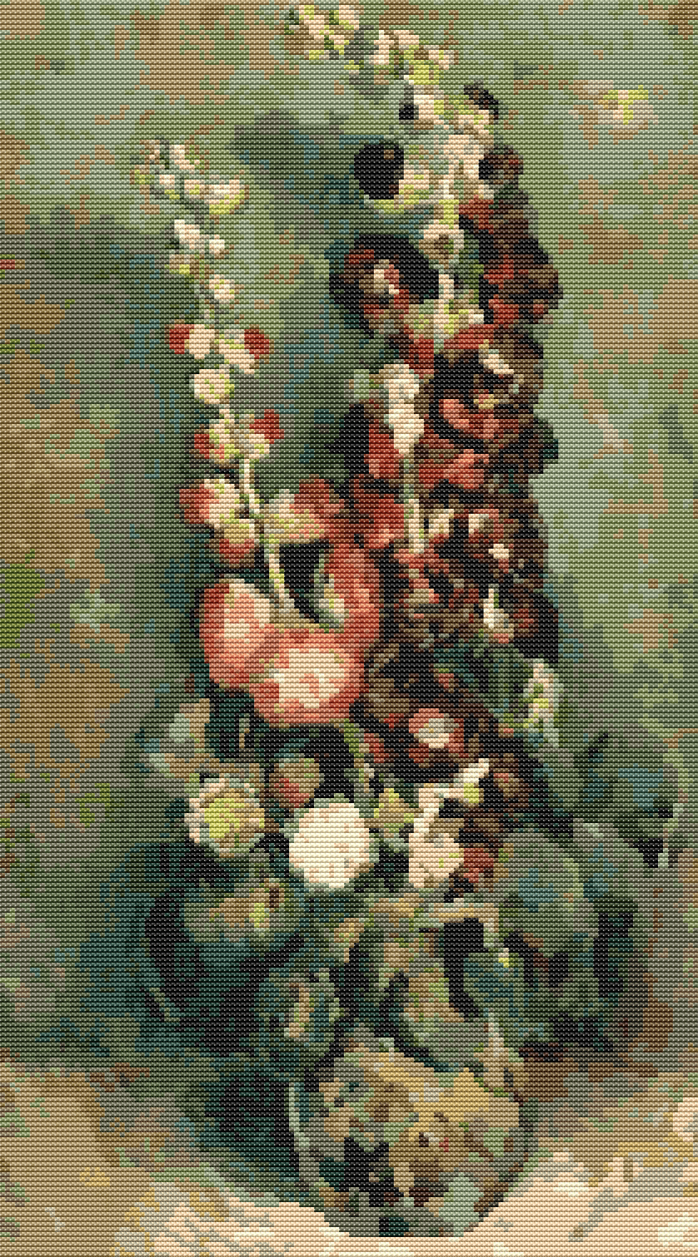 Vase with Hollyhocks Cross Stitch Kit | Vincent Van Gogh