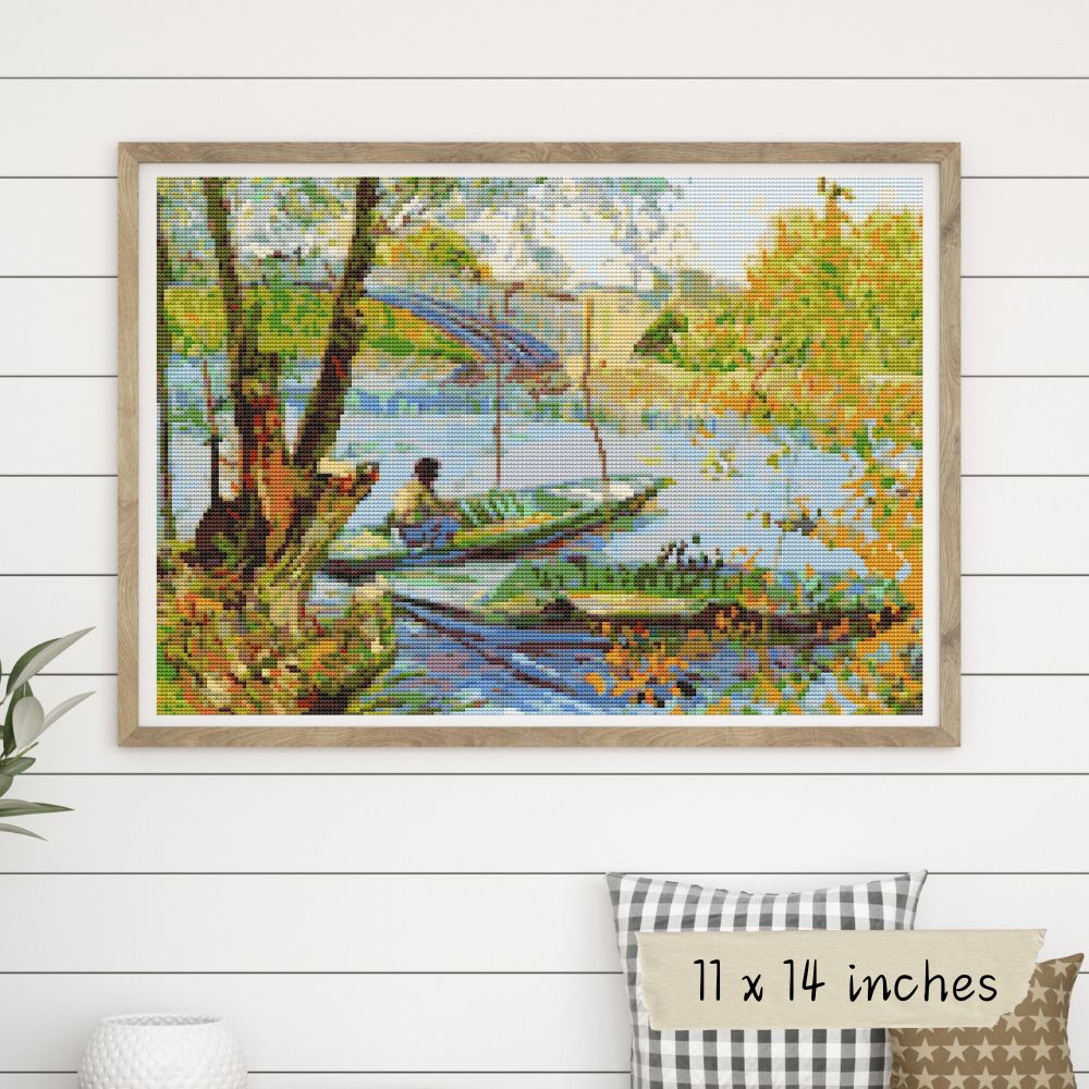 Fishing in the Spring Cross Stitch Kit | Vincent Van Gogh