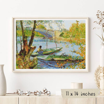 Fishing in the Spring Cross Stitch Pattern