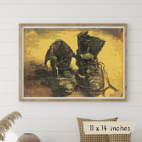 A Pair of Shoes Cross Stitch Pattern - Premium Cross Stitch Pattern - Vincent Van Gogh