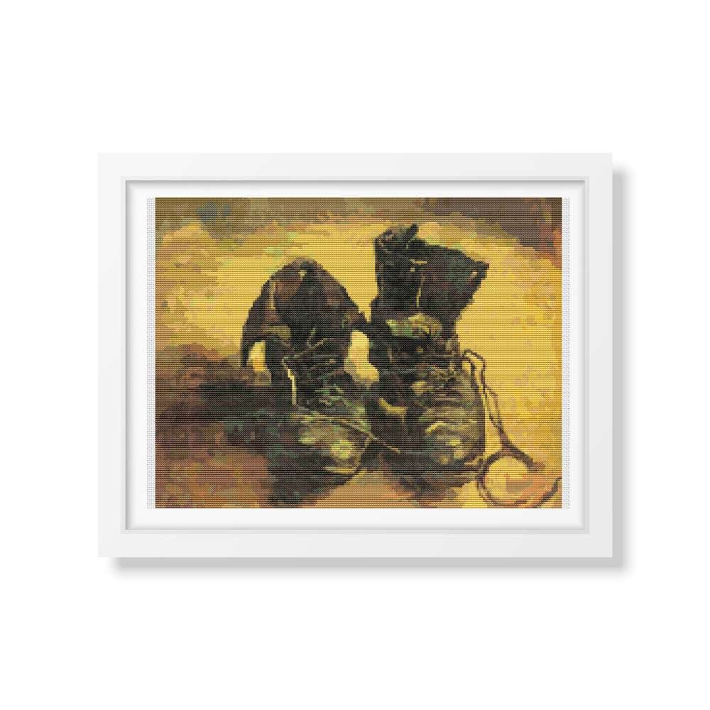 A Pair of Shoes Cross Stitch Pattern | Vincent Van Gogh