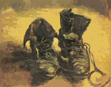 A Pair of Shoes Cross Stitch Pattern | Vincent Van Gogh