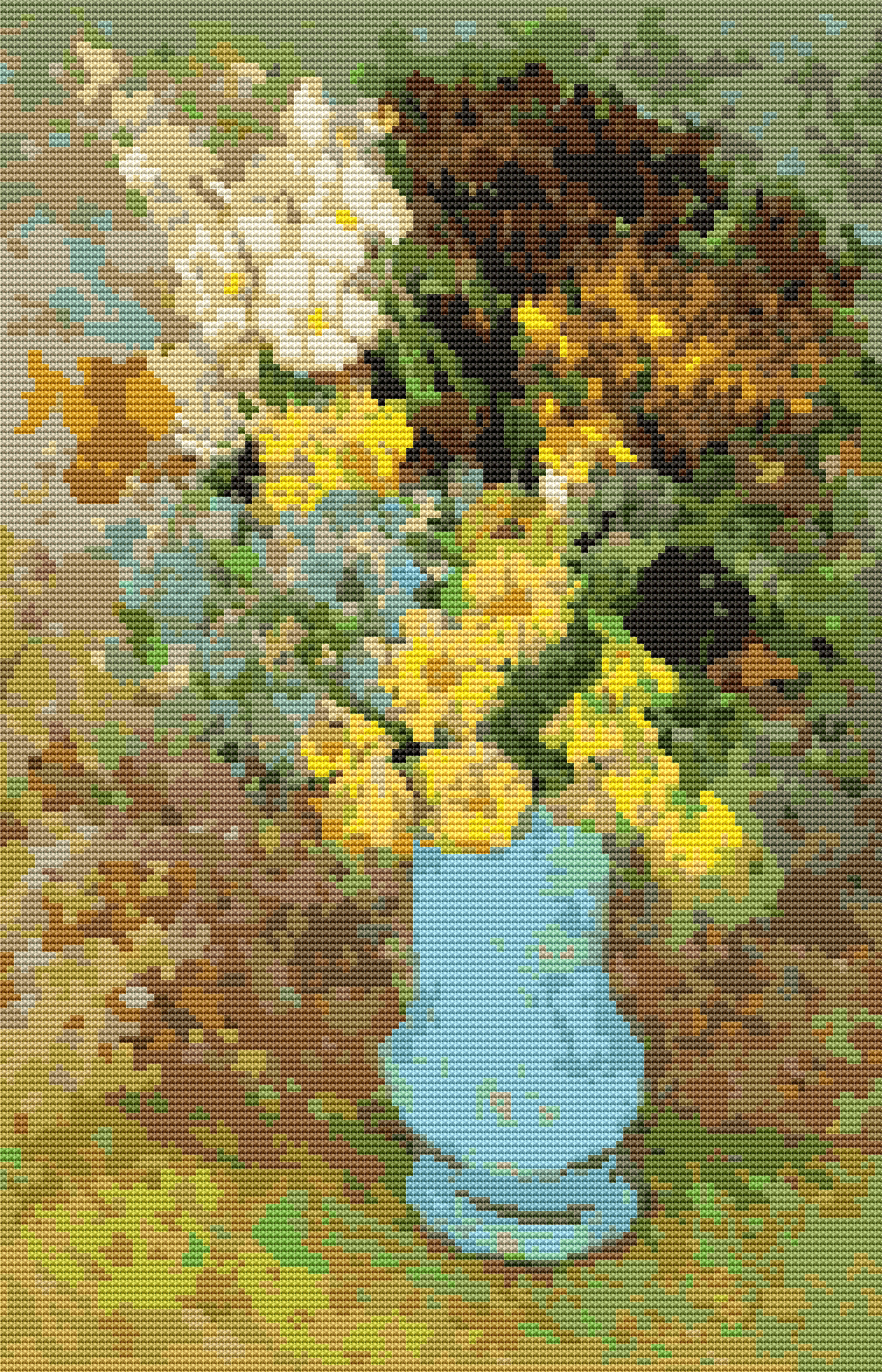 Bouquet of Daisies and Anemones Cross Stitch Kit by Vincent Van Gogh