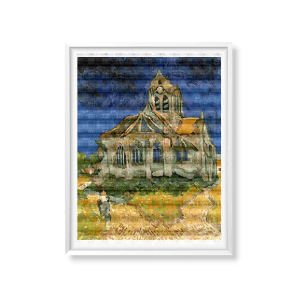 The Church at Auvers Sur Oise Cross Stitch Pattern | Vincent Van Gogh