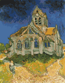 The Church at Auvers Sur Oise Cross Stitch Kit | Vincent Van Gogh