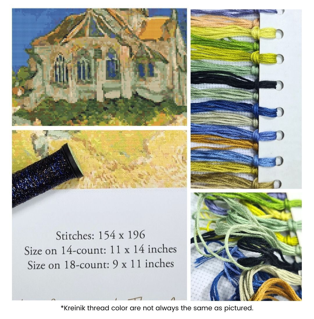 The Church at Auvers Sur Oise Cross Stitch Kit | Vincent Van Gogh