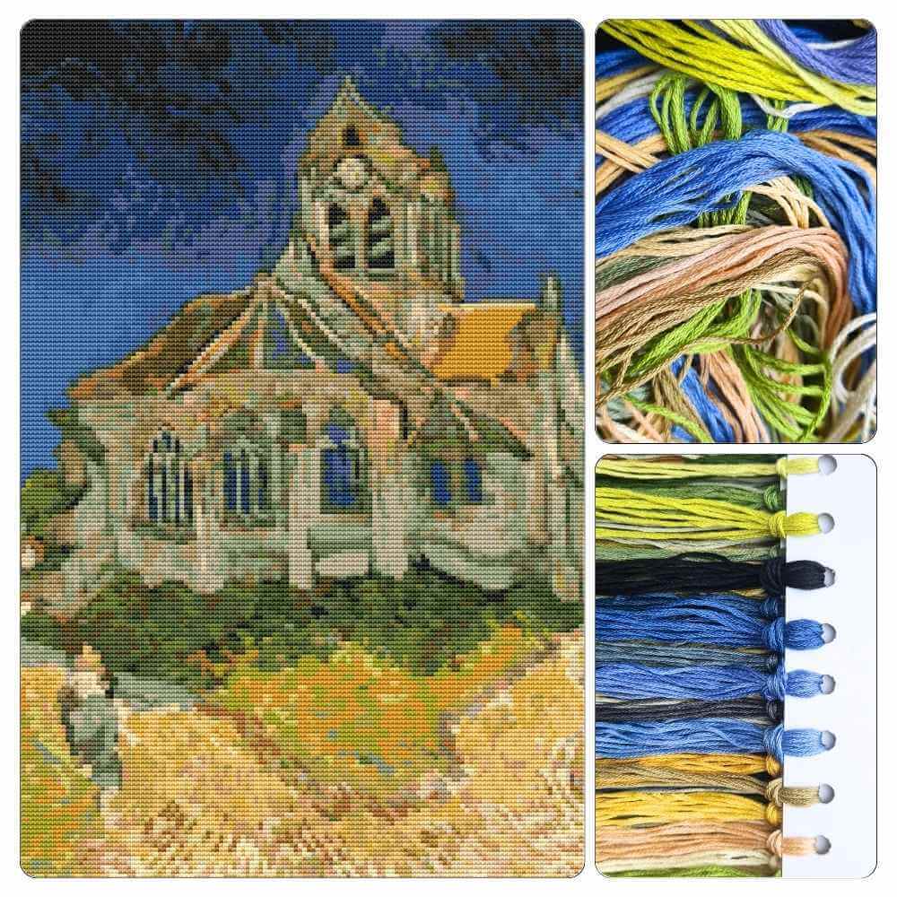The Church at Auvers Sur Oise Cross Stitch Kit