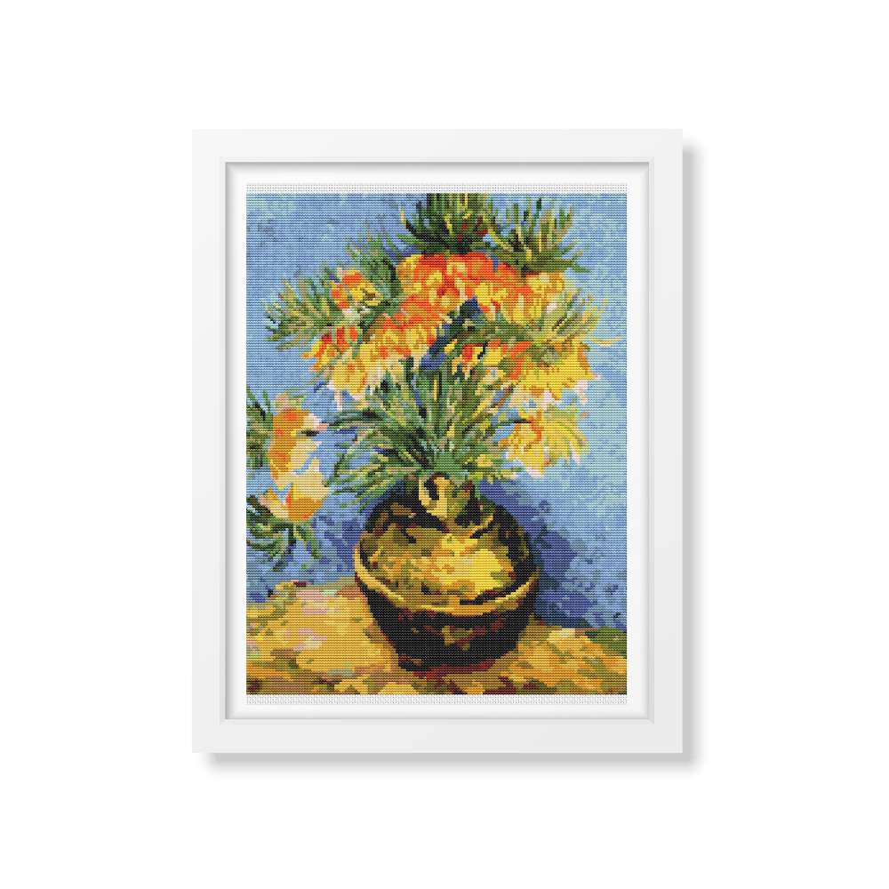 Fritillaries in a Copper Vase Cross Stitch Kit | Vincent Van Gogh