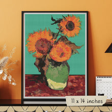 Vase with Three Sunflowers Cross Stitch Pattern | Vincent Van Gogh