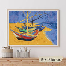Boats on a Beach Cross Stitch Pattern
