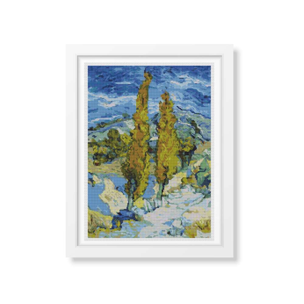 The Poplars at Saint-Rémy Cross Stitch Kit | Vincent Van Gogh