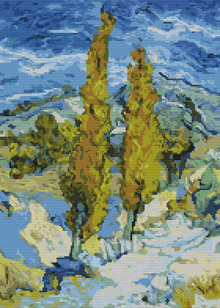 The Poplars at Saint-Rémy Cross Stitch Kit | Vincent Van Gogh