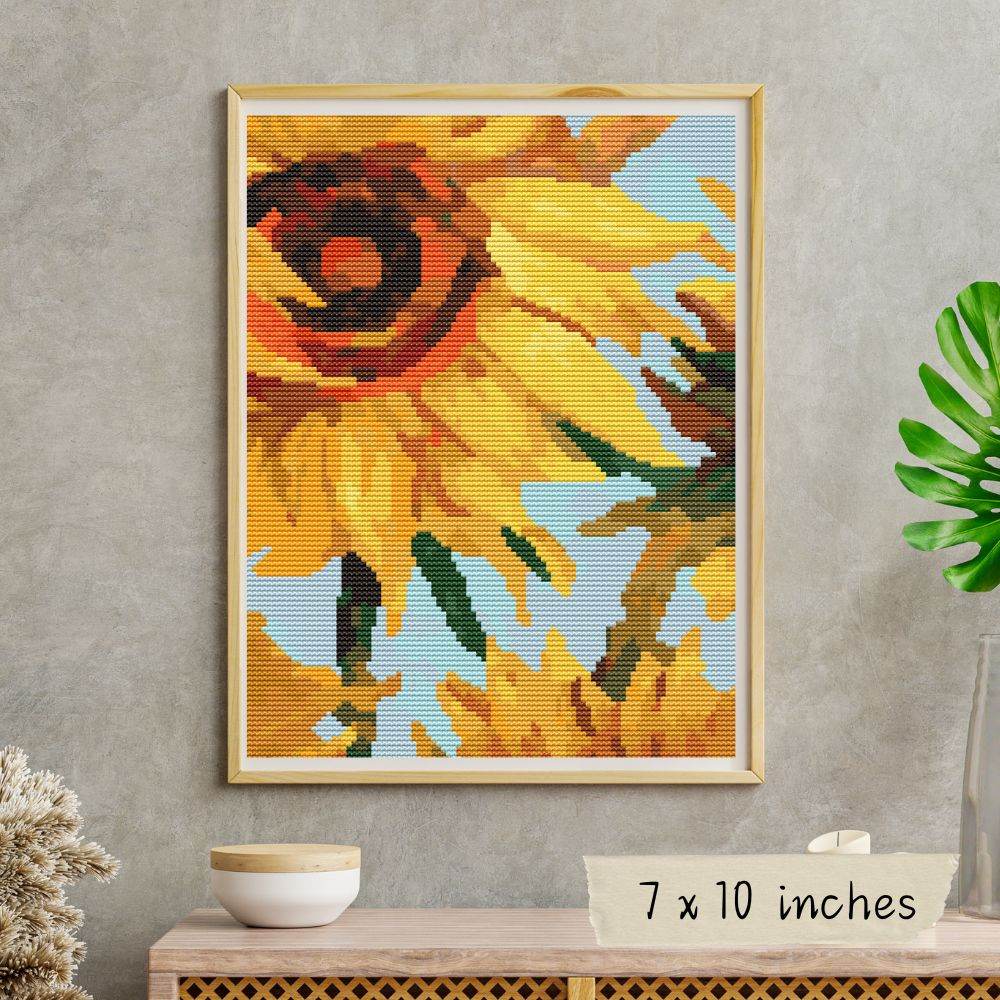 Sunflowers Cross Stitch Pattern by Vincent Van Gogh