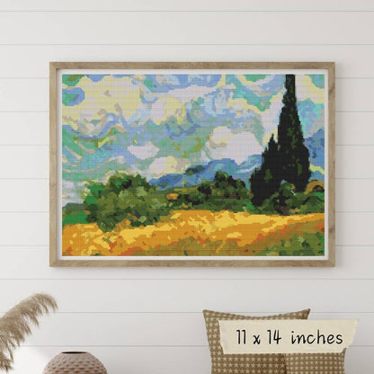 Wheatfield with Cypresses Cross Stitch Kit